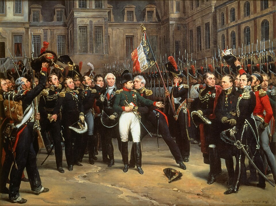 Napoleon bids farewell to his Imperial Guard at Fontainebleau, 20 April 1814